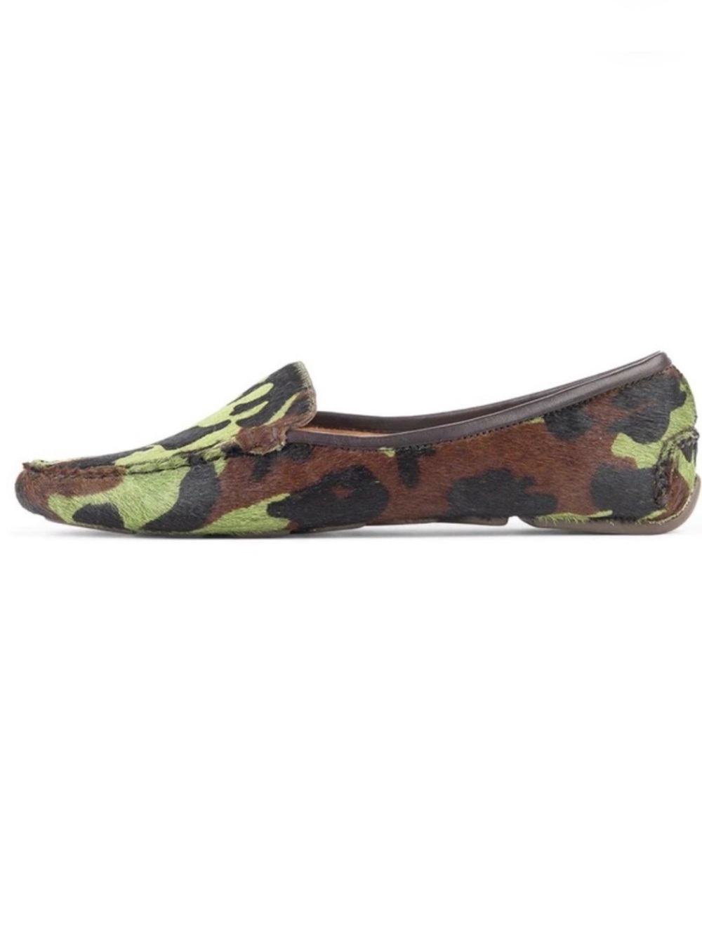 Patricia Green Jillian Driving Moccasin Camo Calf hair 8 NWOT